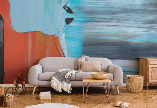 Abstract Acrylic Paint Wall Mural